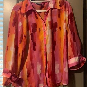 Orange pink fluid chemise